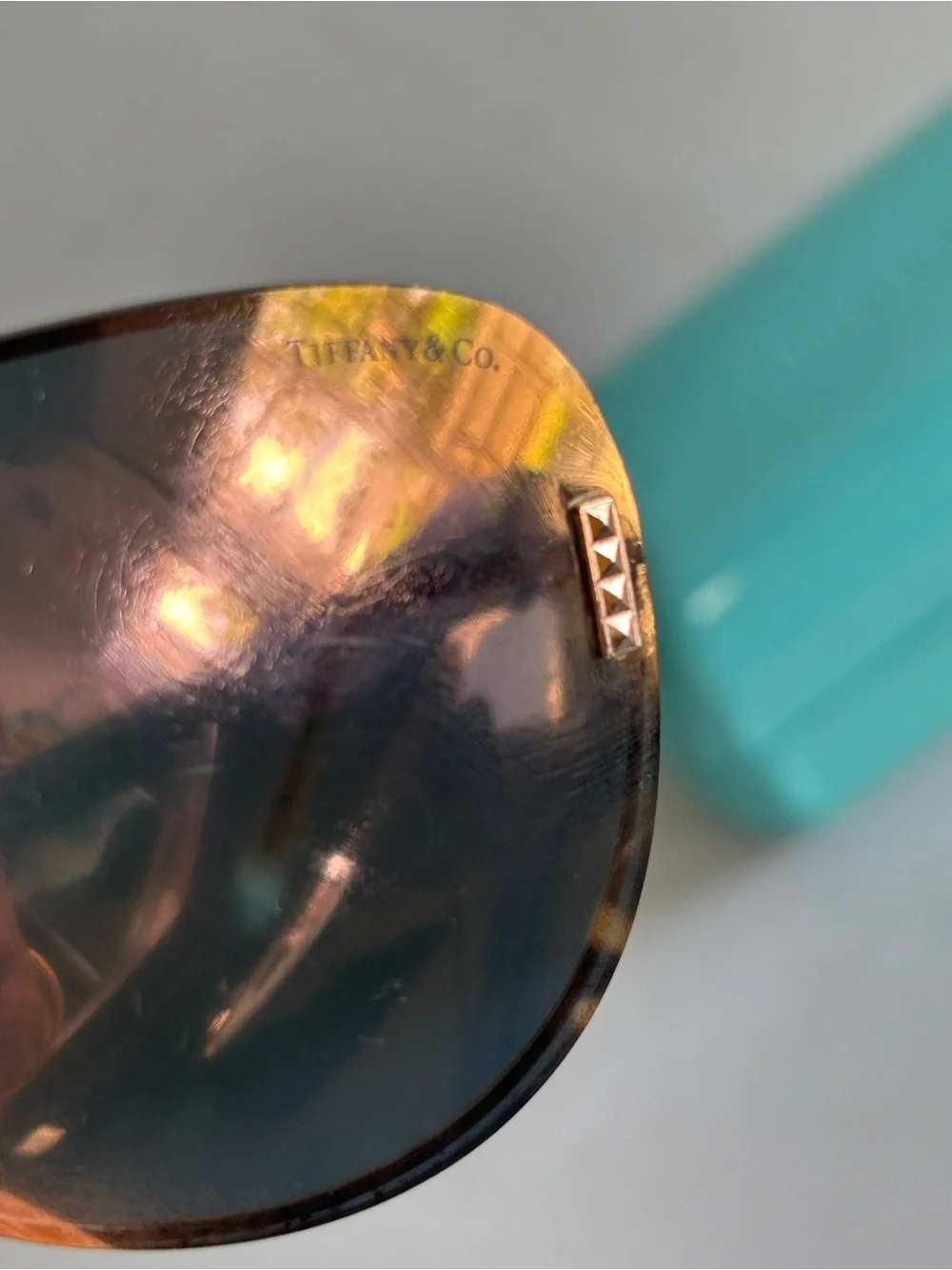 Tiffany & Co. Rose Gold Aviator Sunglasses with Mirrored Lenses